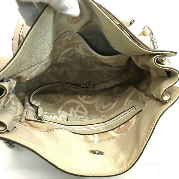 MICHAEL KORS Hamilton Satchel Hand Bag Shoulder Bag 2way bag Off-White - Picture 6 of 9